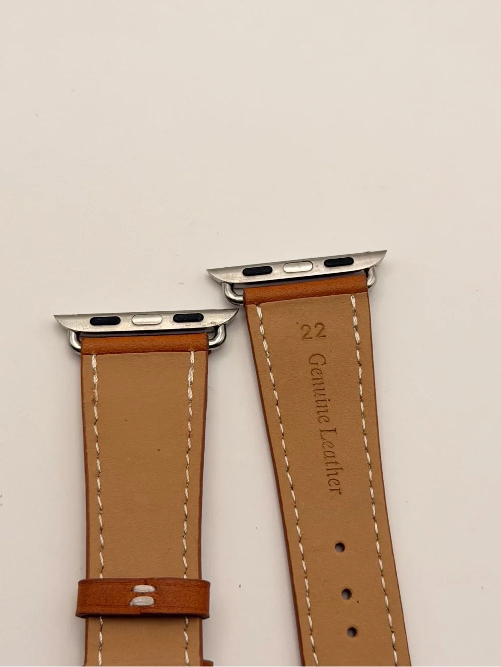Apple Watch Leather Band, 42/44/46, New, Brown/stainless Steel